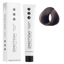 4/35 Стойкая безаммиачная крем-краска для волос KROM Emotion Colour Free - Коричневый золотисто-махагоновый, 100 мл