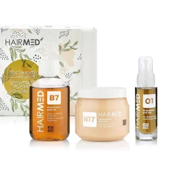 Набір HAIRMED kit Trattamento illuminante capelli secchi Family Size для блиску волосся Шампунь B7 200мл + Маска N17 250мл + Олія О1 30мл