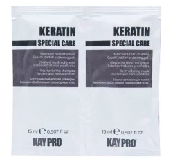 Реструктурувальний кератиновий комплекс KayPro Keratin Шампунь+Маска з кератином 15+15 мл