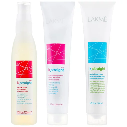 Комплекс для випрямлення пористих волосся з тепловим впливом Lakme K.Straight Ionic Straightening System Porous Hair 1