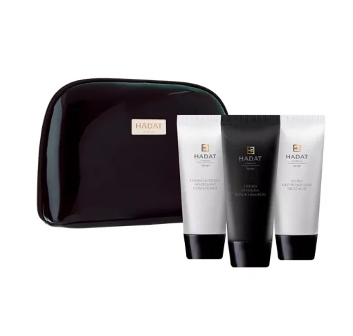 НАБІР З КОСМЕТИЧКОЮ ВІДНОВЛЮЮЧИЙ HADAT HYDRO REPAIR HAIR SET 210ml