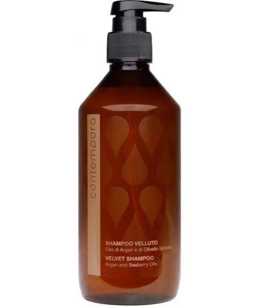 Разглаживающий шампунь Сияющий бархат Contempora с маслом аргана и облепихи