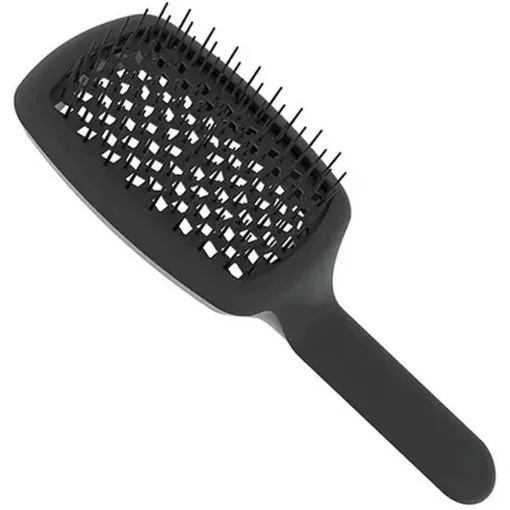 Массажная щетка с изогнутой черной ручкой Janeke Curvy Hairbrush