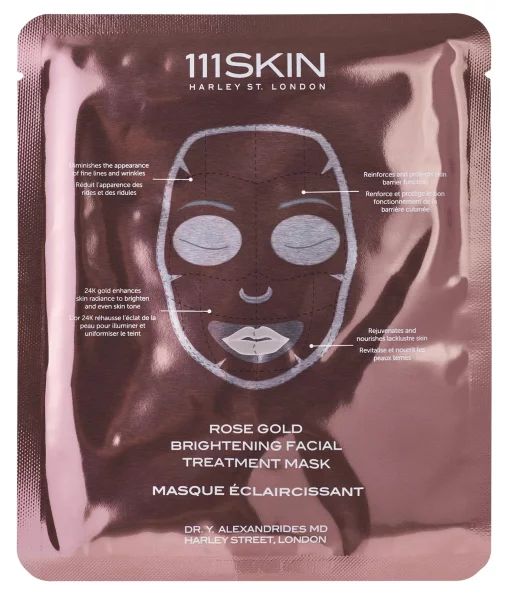 Осветительная маска с розовым золотом 111 SKIN Rose Gold Brightening Facial Treatment Mask Box, 5 шт