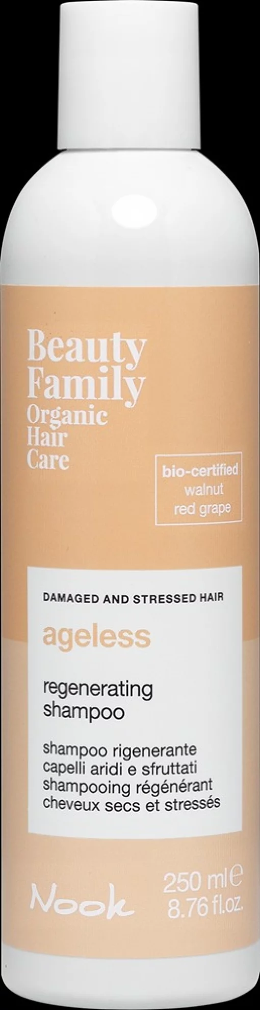 Відновлюючий шампунь для пошкодженого та ослабленого волосся NOOK BEAUTY FAMILY AGELESS VEGAN