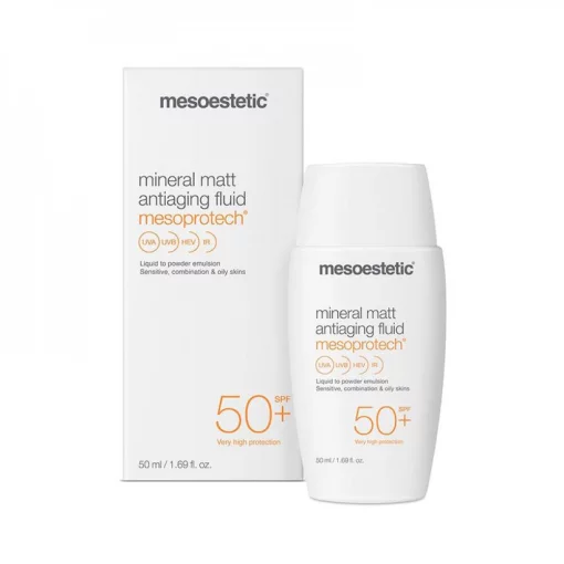 Минеральный флюид для жирной кожи SPF 50+ Mesoestetic Mesoprotech Mineral Matt Antiaging Fluid, 50 мл
