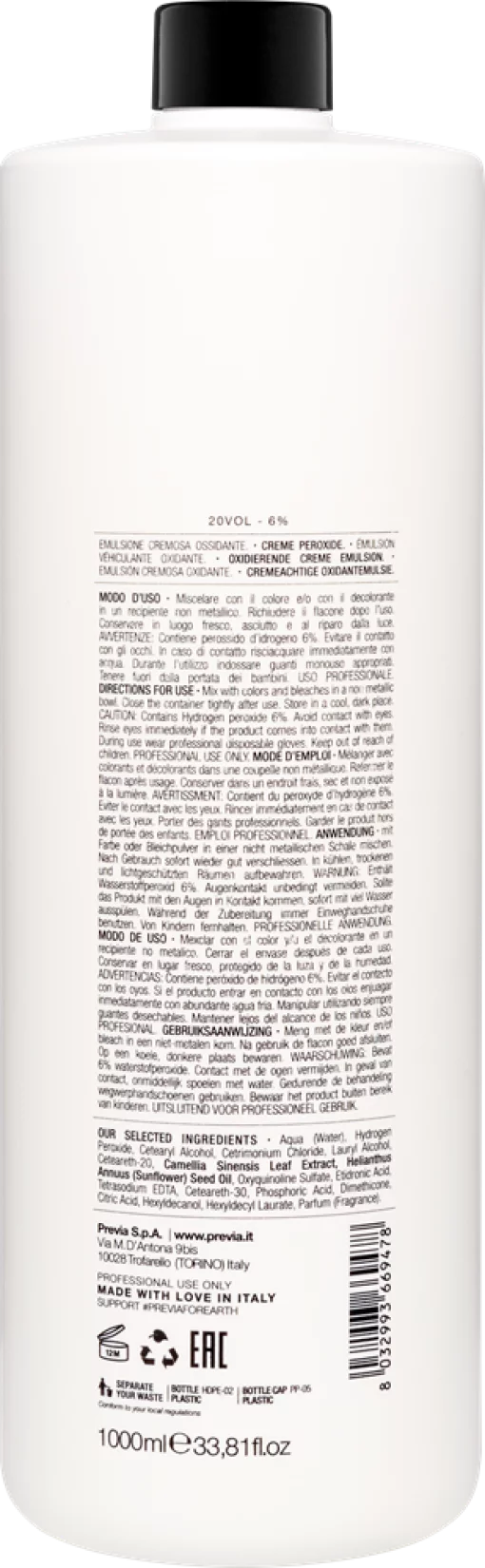 Previa prof. COLOUR Окислитель 20 VOL. 1000 мл