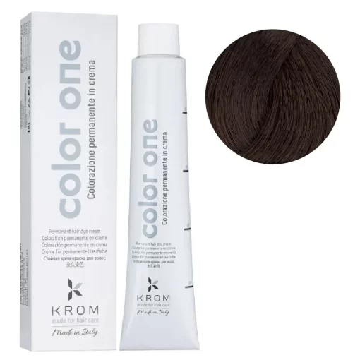 Стойкая крем-краска для волос Color One KROM, 5/4 Светло-медный каштан, 100 мл