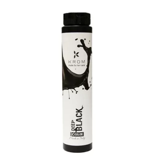Крем-краска для волос без аммиака KROM K-COLOR - глубокий черный (Deep Black), 250 мл