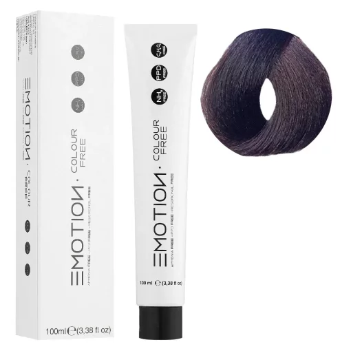 4/5 Стійка безаміачна крем-фарба для волосся KROM Emotion Colour Free - Коричневий махагоновий, 100 мл