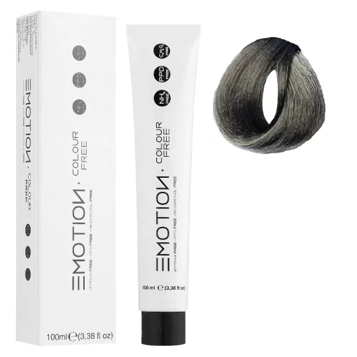 6/11 Стійка безаміачна крем-фарба для волосся KROM Emotion Colour Free - Інтенсивний темний попелястий блондин, 100 мл