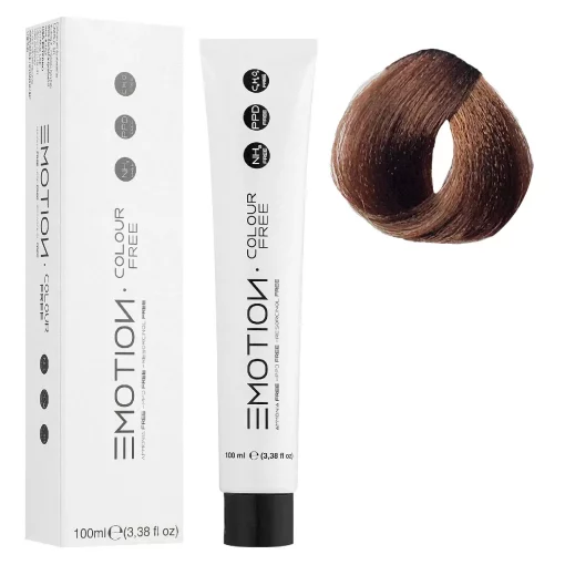 6/34 Стойкая безаммиачная крем-краска для волос KROM Emotion Colour Free - Темный золотисто-медный блондин, 100 мл