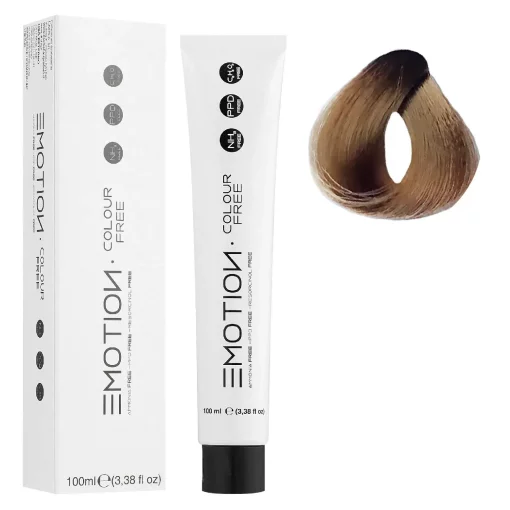 6/37 Стойкая безаммиачная крем-краска для волос KROM Emotion Colour Free - Темный блондин золотисто-коричневый, 100 мл