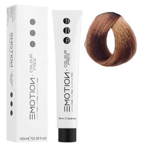 7/34 Стойкая безаммиачная крем-краска для волос KROM Emotion Colour Free - Блондин золотисто-медный, 100 мл