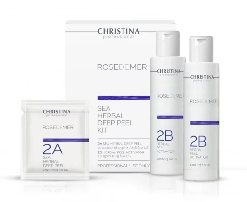 DEEP SEA HERBAL PEEL KIT ROSE DE MER CHRISTINA Набор для глубокого пилинга 2А+2В (20 х 4,5 г + 2 х 150 мл)