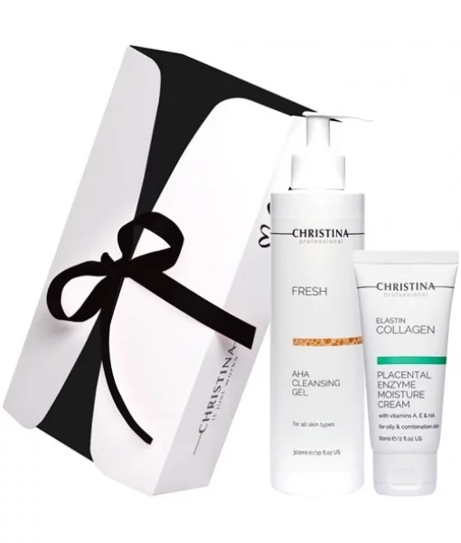 Подарунковий набір Очищення та зволоження для жирної та комбінованої шкіри Christina Gift Box 300+60 мл