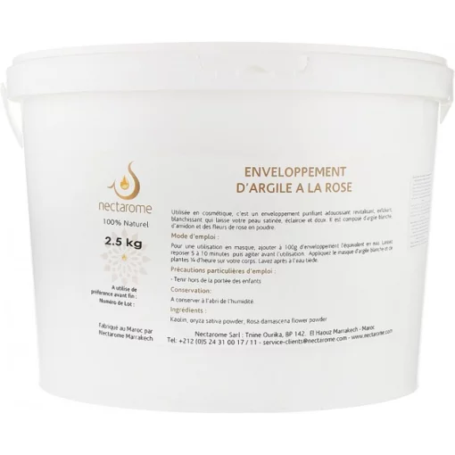 Обгортування біла глина + троянда для тіла Nectarome / Enveloppement d&rsquo;argile a la Rose