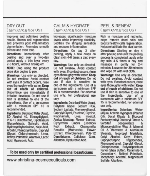 Набор для постпилингового ухода (3 препарата) Christina Rose De Mer Post-Peel Kit