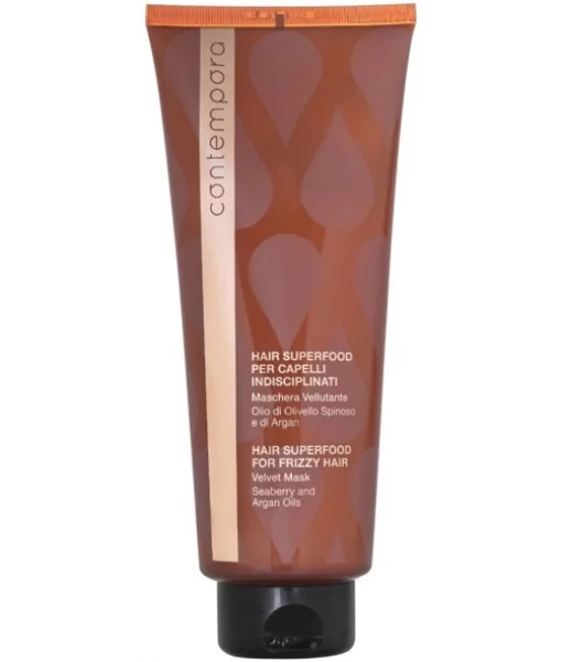 Розгладжуюча оксамитова маска з аргановим маслом і обліпиховою олією Contempora Hair Superfood For Frizzy Hair Velvet Mask