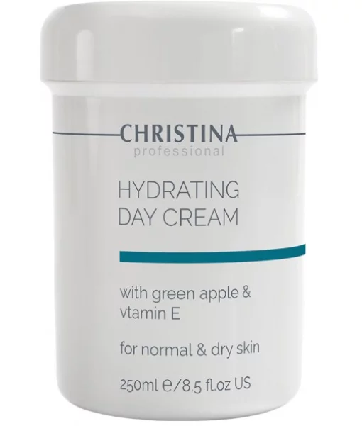 Зволожувальний крем з яблуком і вітаміном Е для нормальної шкіри Christina Hydrating Day Cream Green Apple + Vitamin E 250 мл