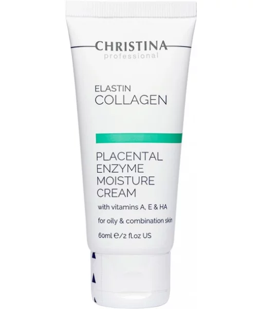 Зволожувальний крем для жирної шкіри Christina Elastin Collagen Placental Enzyme Moisture Cream with Vitamins A E &amp; HA 60 мл