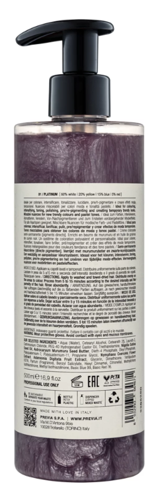 Маска-фарба Previa DIRECT прямої дії Платина, 500 мл