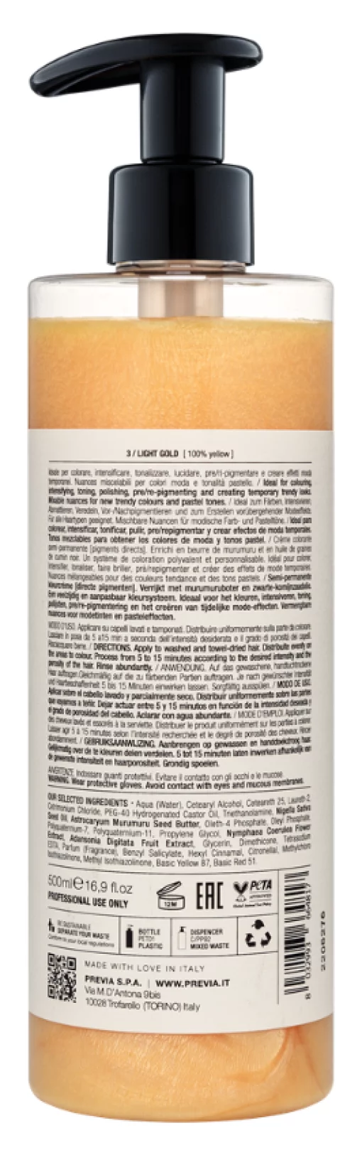 Маска-фарба Previa DIRECT прямої дії Світле золото, 500 мл