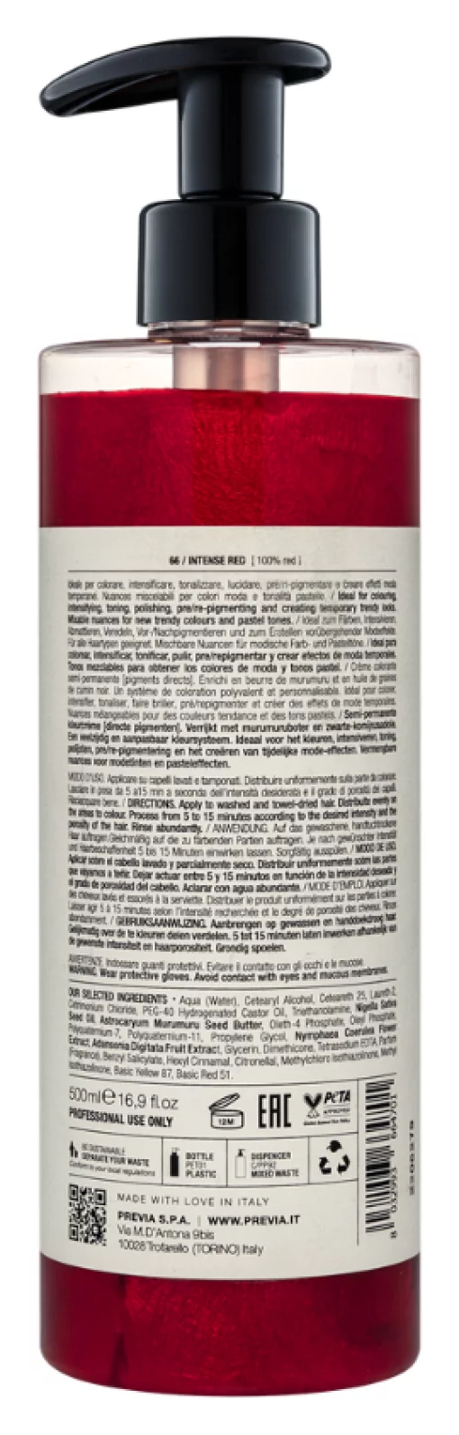 Маска-фарба Previa DIRECT прямої дії Інтенсивний червоний, 500 мл