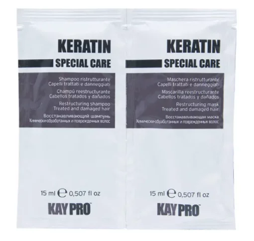 Реструктурирующий кератиновый комплекс KayPro Keratin Шампунь+Маска с кератином 15+15мл